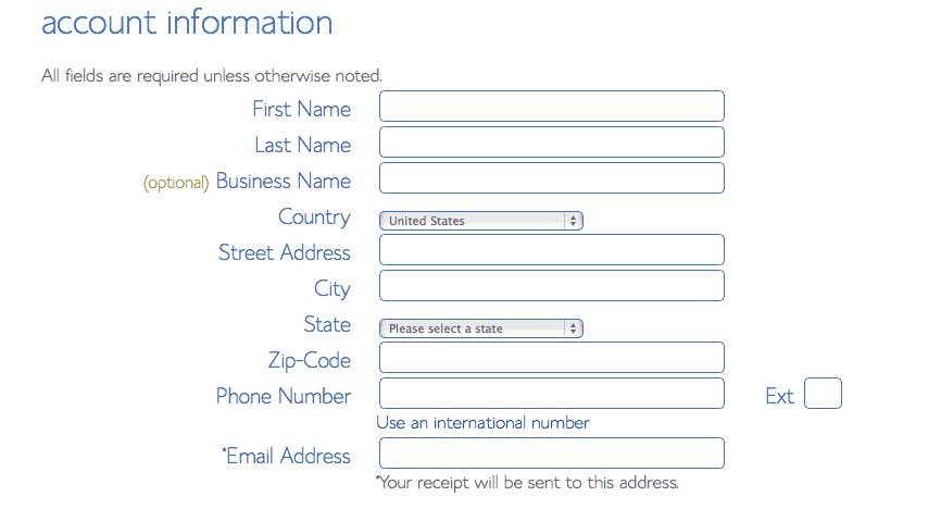 Contact Info Page of Bluehost Hosting