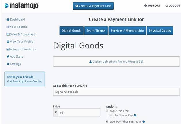 Create Payment Link on Instamojo
