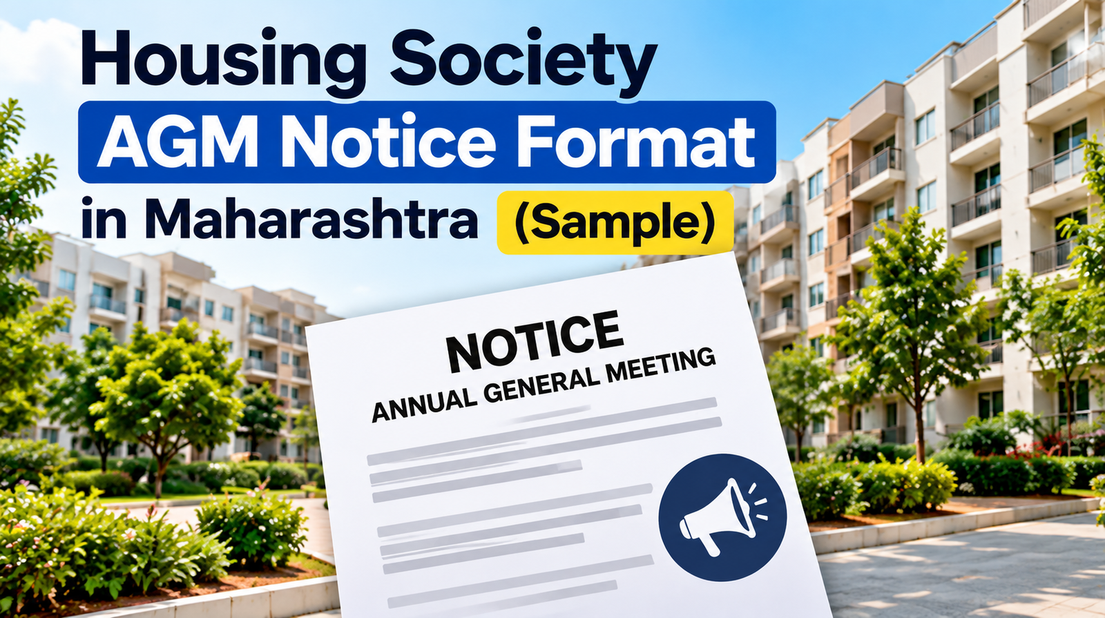 Housing Society AGM Notice Format in Maharashtra (Sample)
